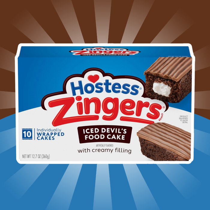 Hostess Zingers Iced Devil’s Food Cake – Schokoladenkuchen mit Zuckerglasur | 10 Stück