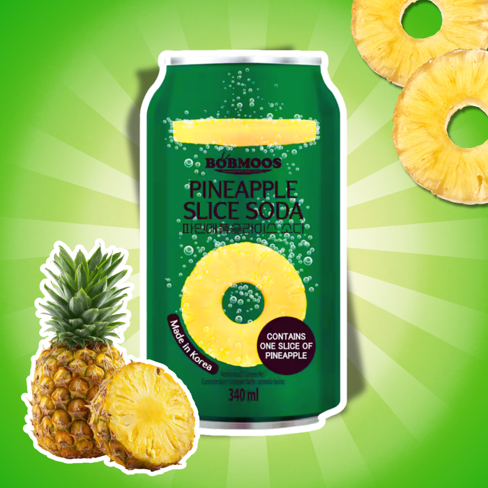 Bobmoos Pineapple Slice Soda 340 ml – Erfrischungsgetränk mit Ananasgeschmack