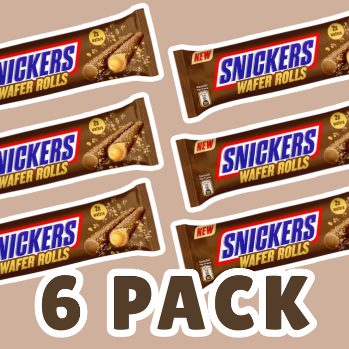 6x Snickers Wafer Rolls – Schokoladen-Riegel | 6er Pack | 6×24 g