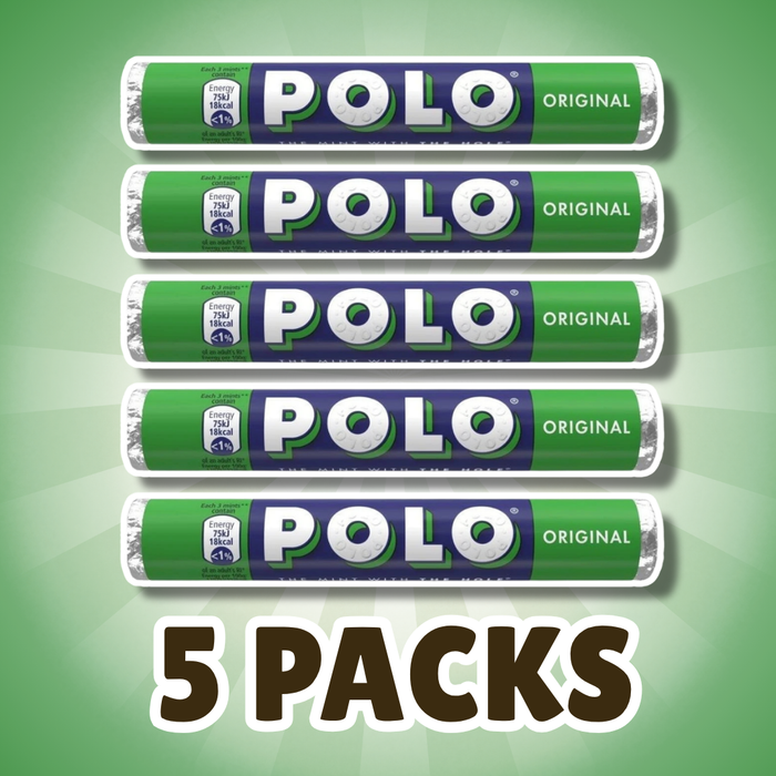 5× POLO The Mint With The Hole Original – Pfefferminzbonbons, 5 × 25 g