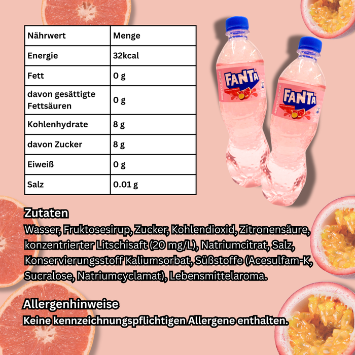 Fanta Passion Fruit & Grape – Erfrischungsgetränk mit Passionsfrucht- & Traubengeschmack | 500 ml