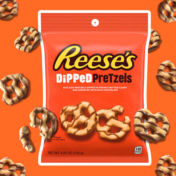 Reese’s Dipped Pretzels 120g | Knusprige Brezeln mit Erdnussbutter & Milchschokolade | Süß-salziger Snack