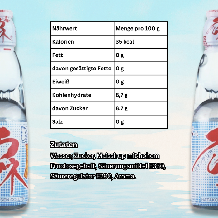 Hata Kosen Ramune Original – 1×200 ml | Japanische Kult-Limonade mit Glasmarmor