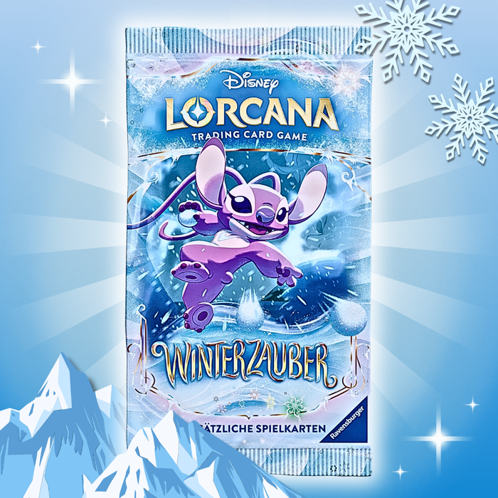 3x Disney Lorcana Winterzauber Booster Deutsch – 3 Boosterpacks, je 12 Karten inkl. Foil Karte, Sammelkartenspiel