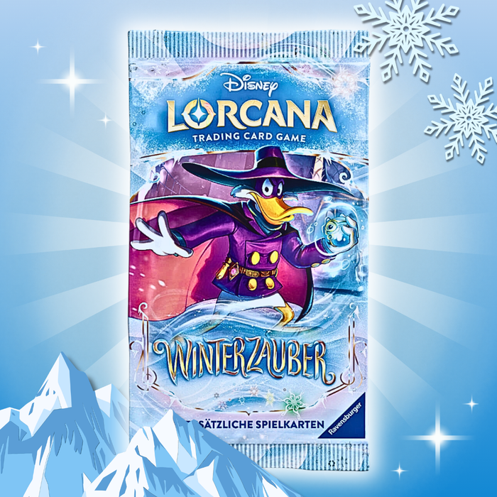 3x Disney Lorcana Winterzauber Booster Deutsch – 3 Boosterpacks, je 12 Karten inkl. Foil Karte, Sammelkartenspiel