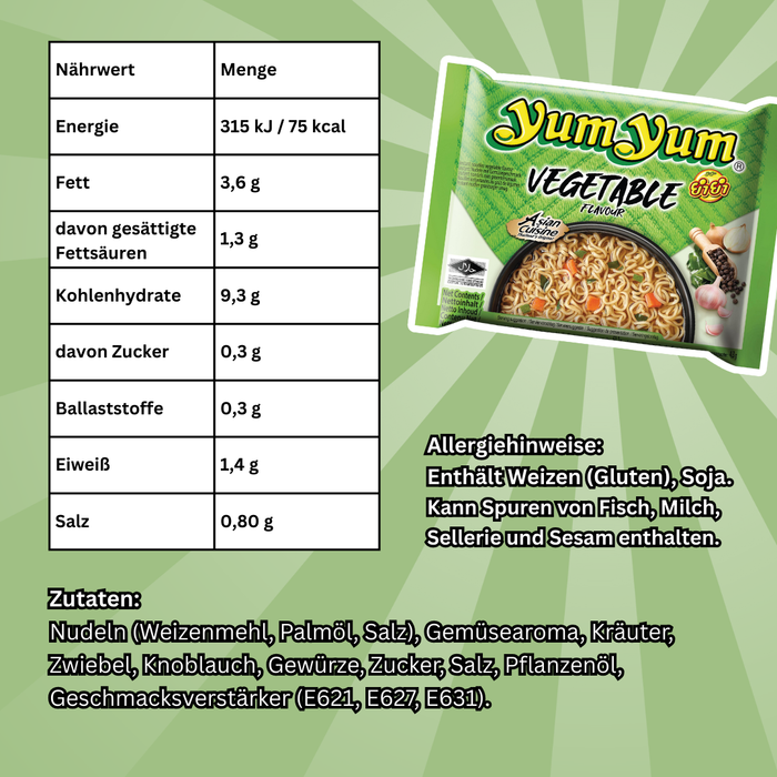 Yum Yum Instant Noodles Mix – 10× Vegetable, 10× Shrimp, 10× Curry