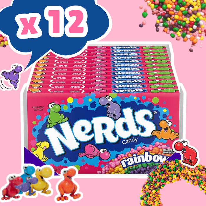 Nerds Rainbow Candy – 12er Pack | Bunte, saure Mini-Bonbons | 12×141 g