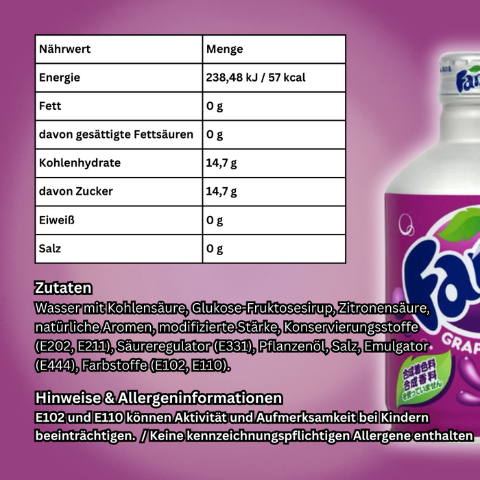 1x Fanta Grape Japan – Japanische Trauben-Limonade | 300 ml