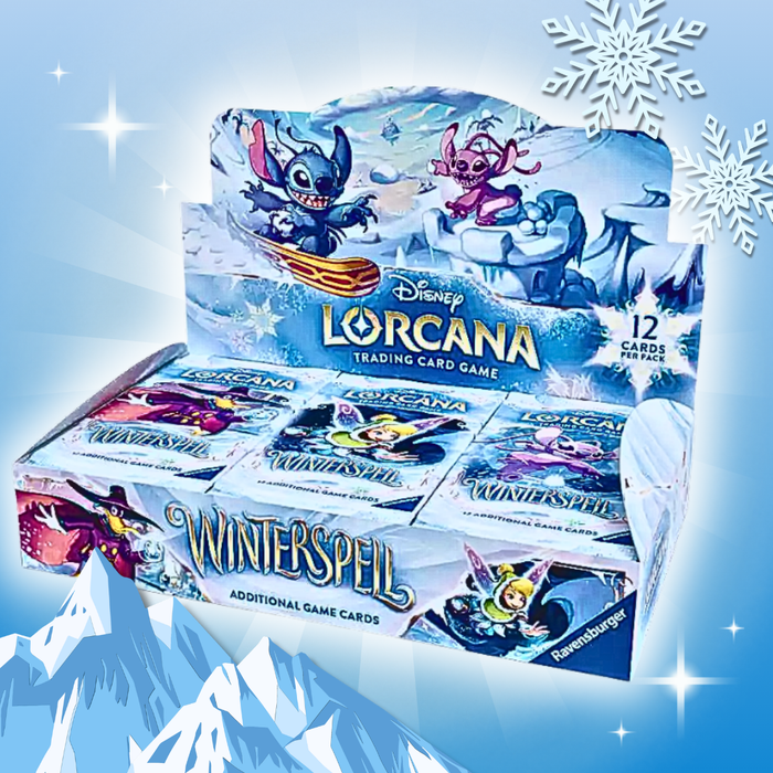 Disney Lorcana Winterspell Booster Display Englisch – 24 Boosterpacks, je 12 Karten inkl. Foil Karte, Sammelkartenspiel Box