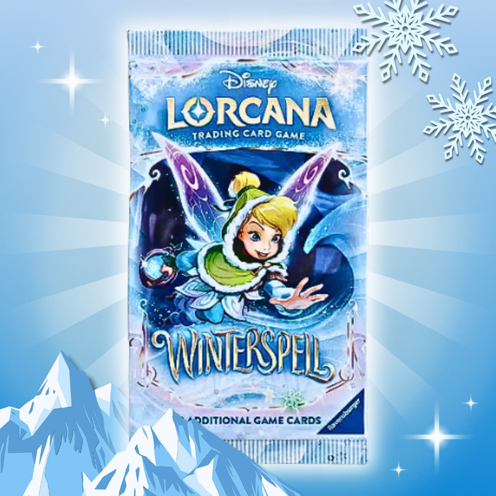 3x Disney Lorcana Winterspell Booster Englisch – 3 Boosterpacks, je 12 Karten inkl. Foil Karte, Sammelkartenspiel