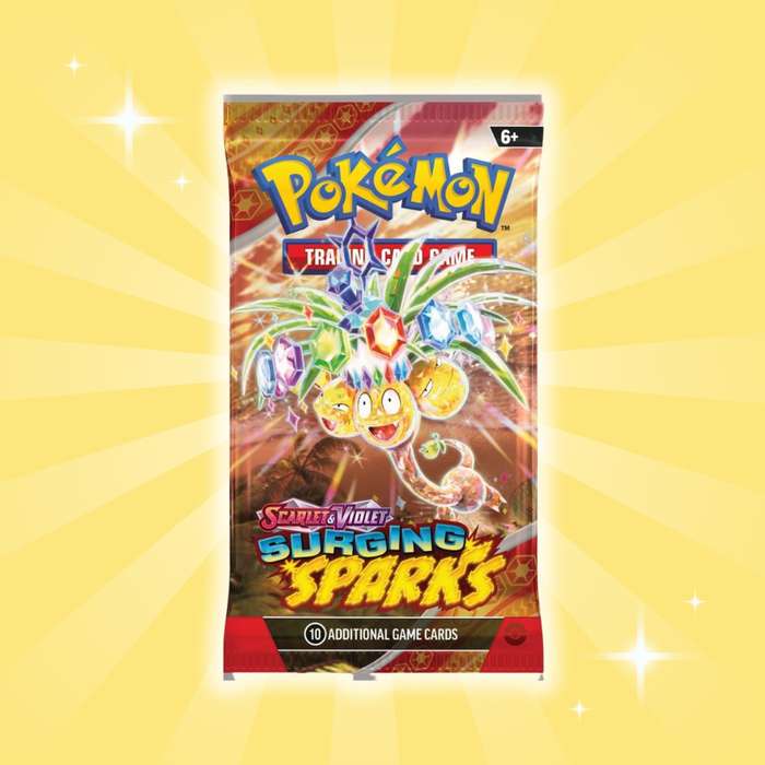Pokémon Scarlet & Violet – Surging Sparks Booster Pack (EN) | 1x Englisches Booster | 10 Sammelkarten