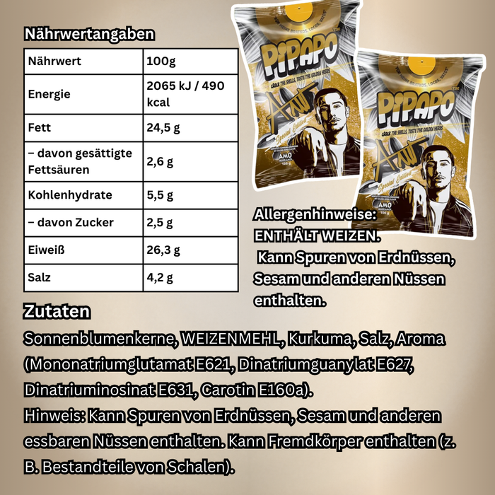 3x Pipapo Sonnenblumenkerne Gold Edition | 3x100g Packung