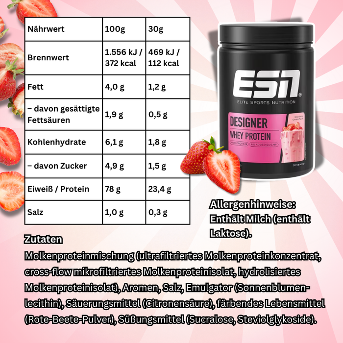 ESN Designer Whey Protein Pulver 908 g – Verschiedene Geschmacksrichtungen zur Auswahl