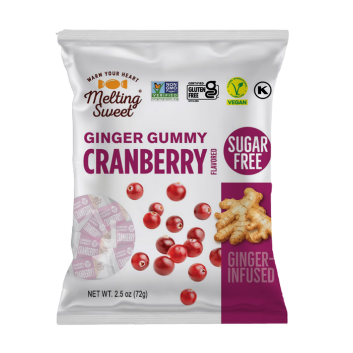 Melting Sweet Zuckerfreie Ingwer-Gummis – Vegane Pektin-Fruchtgummis mit echtem Ingwer, glutenfrei, 72 g