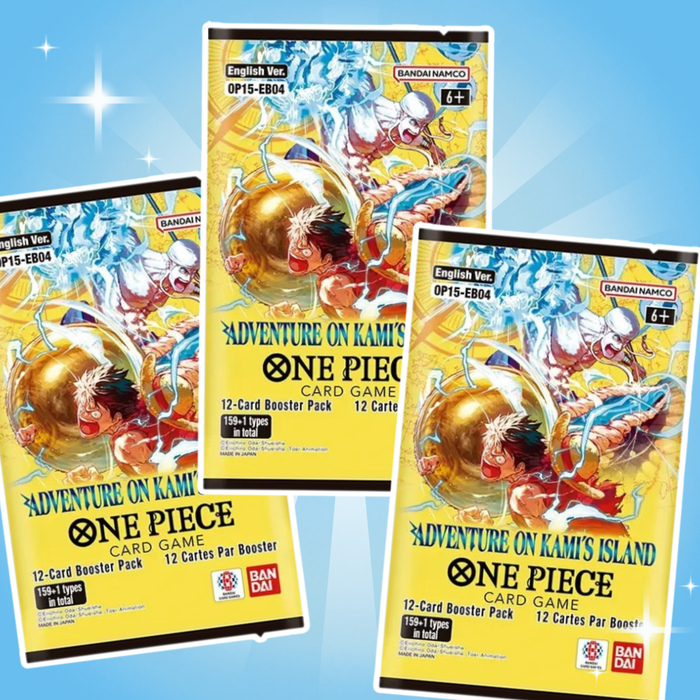 3x One Piece OP15-EB04 Sammelkarten Booster Packs Englisch – je 12 Zufällige Karten pro Pack