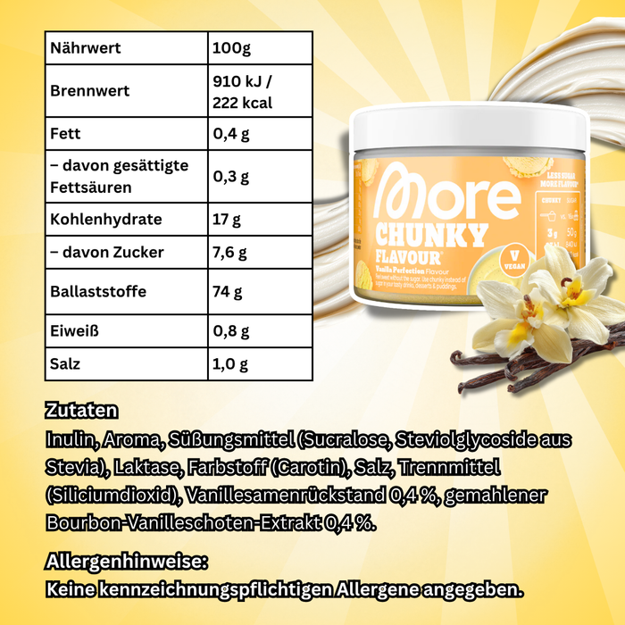 MORE Chunky Flavour Vanilla Perfection Vegan Geschmackspulver 150g