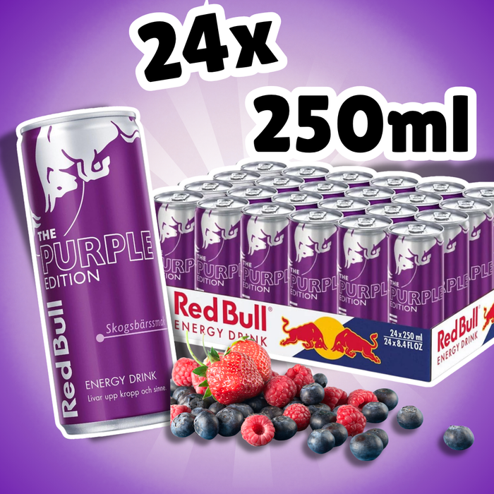 24x Red Bull Purple Edition Skogsbärssmak Energy Drink mit Waldbeeren-Geschmack | 24 × 250 ml