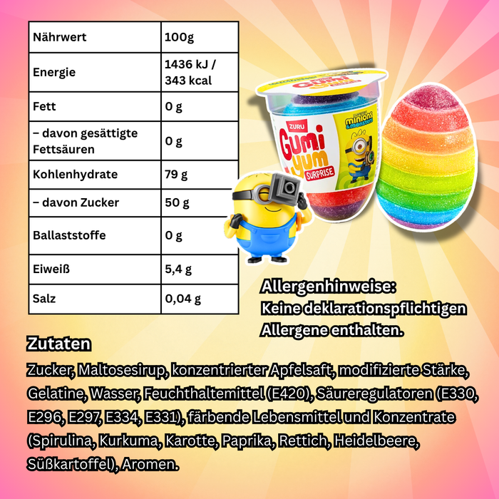 ZURU Gumi Yum Surprise Minions & Monsters 26 g – Fruchtgummi mit Überraschung
