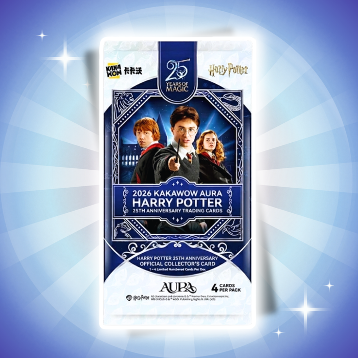 KAKAWOW 2026 AURA Harry Potter 25th Anniversary Trading Cards Blaster Box Englisch – 7 Booster Packs