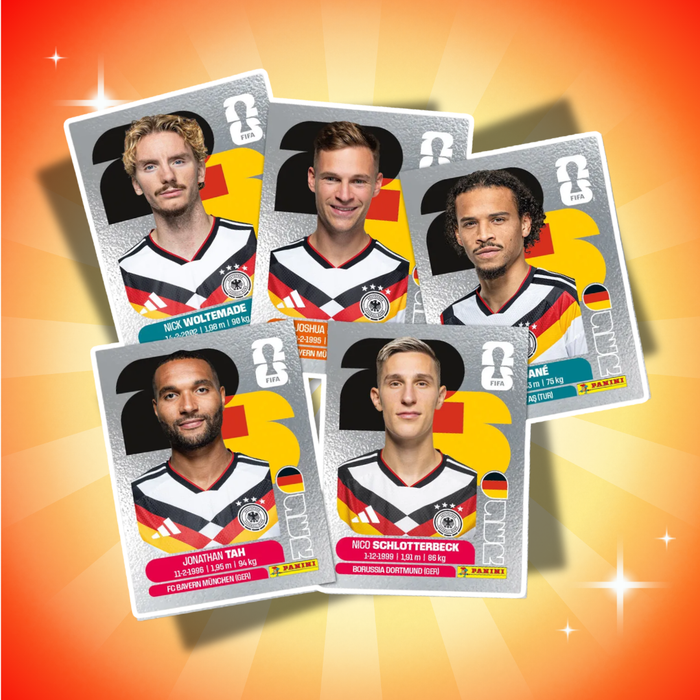 Panini FIFA World Cup 2026 DFB Glitzer Sticker Komplettset – Alle 18 verschiedenen DFB Parallel Sticker