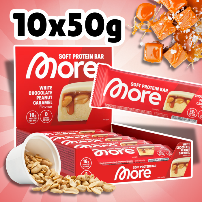 MORE Soft Protein Bar White Chocolate Peanut Caramel 10 x 50 g