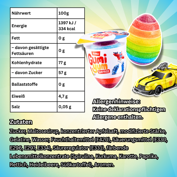 ZURU Gumi Yum Surprise Transformers 26 g – Fruchtgummi mit Überraschung