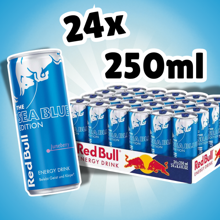 24x Red Bull Blue Edition Juneberry Energy Drink mit fruchtigem Juneberry-Geschmack | 24 × 250 ml