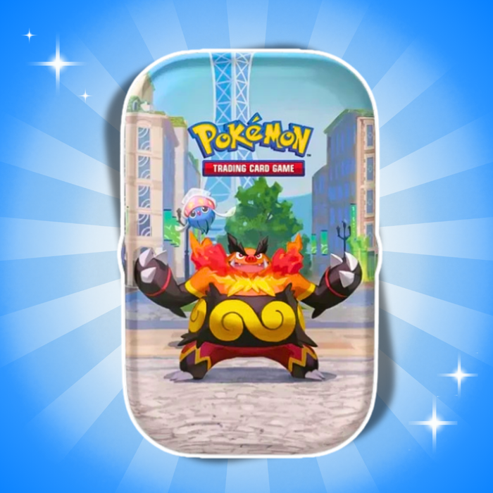 Pokémon Illumina City Mini Tin Englisch – 2 Boosterpacks + Stickerbogen + Bildkarte – Zufälliges Artwork
