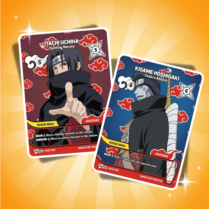 Naruto Mythos TCG 2. Edition Starter Pack Itachi Uchiha & Kisame Akatsuki Englisch – 4 Booster + Exklusive Foil Promos