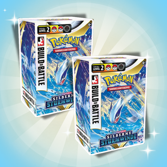 Pokémon Silberne Sturmwinde Build & Battle Stadium Box Deutsch – 12 Booster + 2 Decks