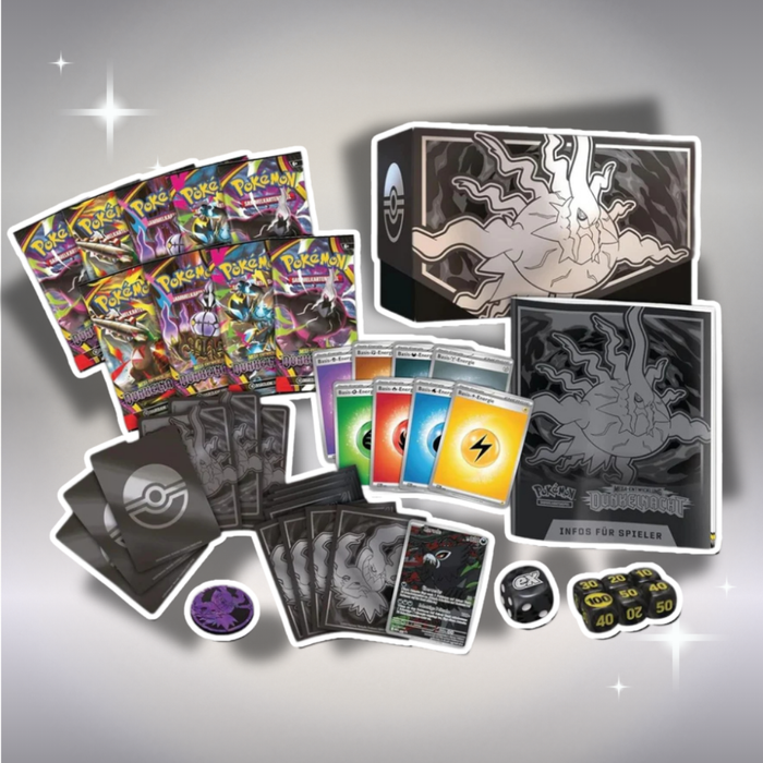 Pokémon Mega-Entwicklung: Dunkelnacht Top-Trainer-Box Deutsch – 9 Booster & Zarude Promokarte