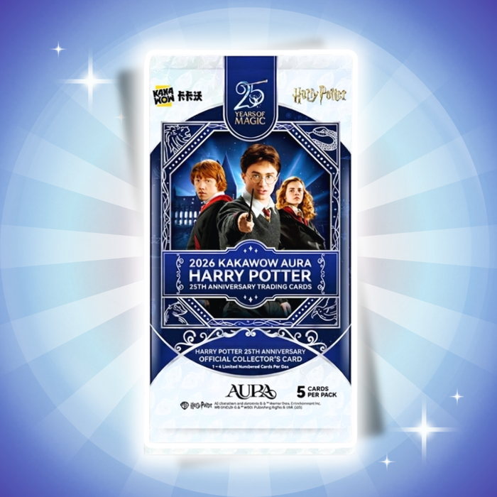 KAKAWOW 2026 AURA Harry Potter 25th Anniversary Trading Cards Box Englisch – 10 Booster Packs