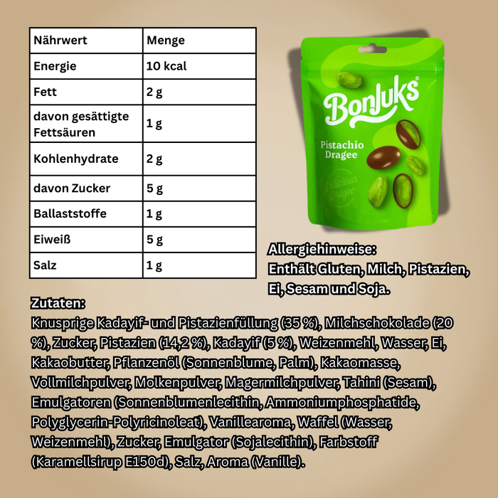 Misket Mini Dubai Cones – Waffel-Kegel mit Pistazien-Kadayif-Füllung & Milchschokolade, 50g