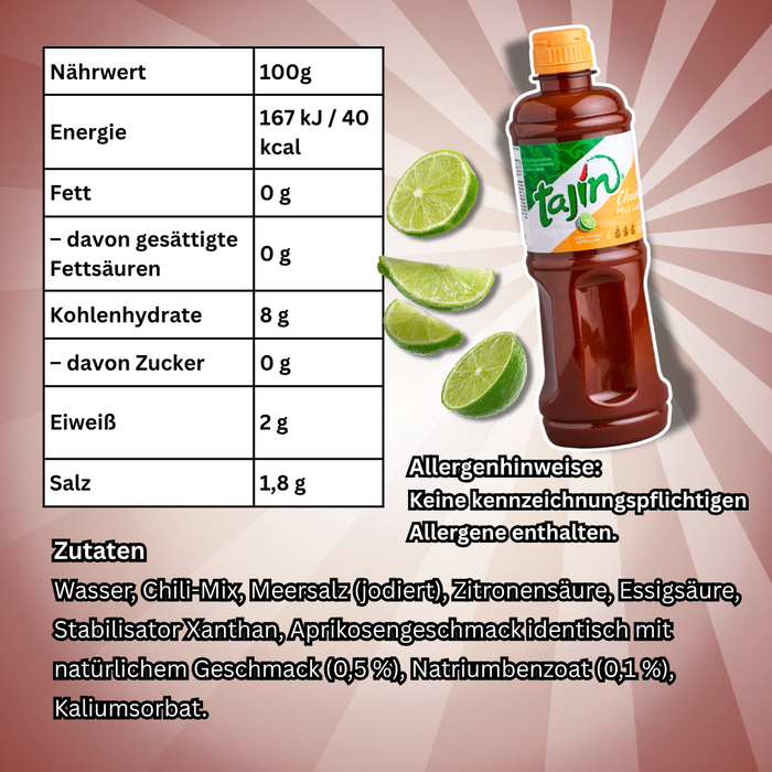 TAJÍN Fruity Chamoy Hot Sauce 308 ml – Fruchtige scharfe Sauce mit Chili und Aprikosengeschmack