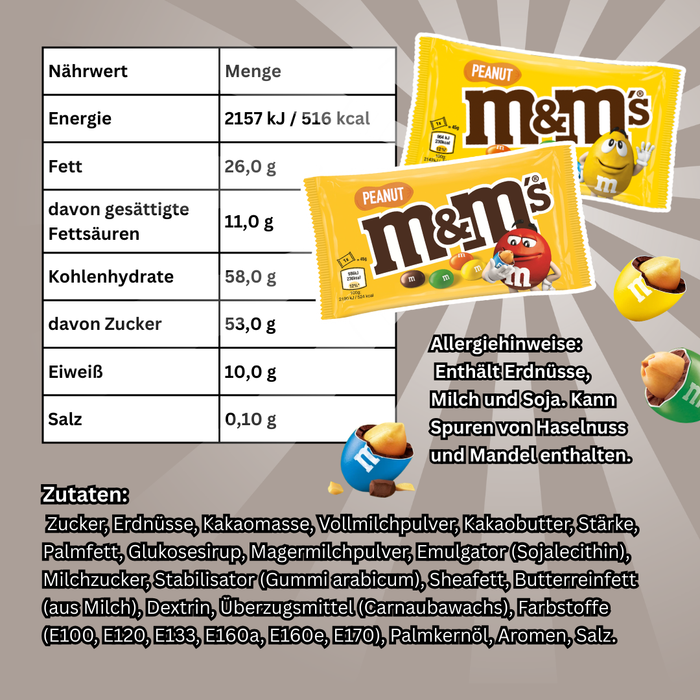 M&M’s Peanut Schokolinsen mit Erdnüssen – 24 x 45 g Multipack