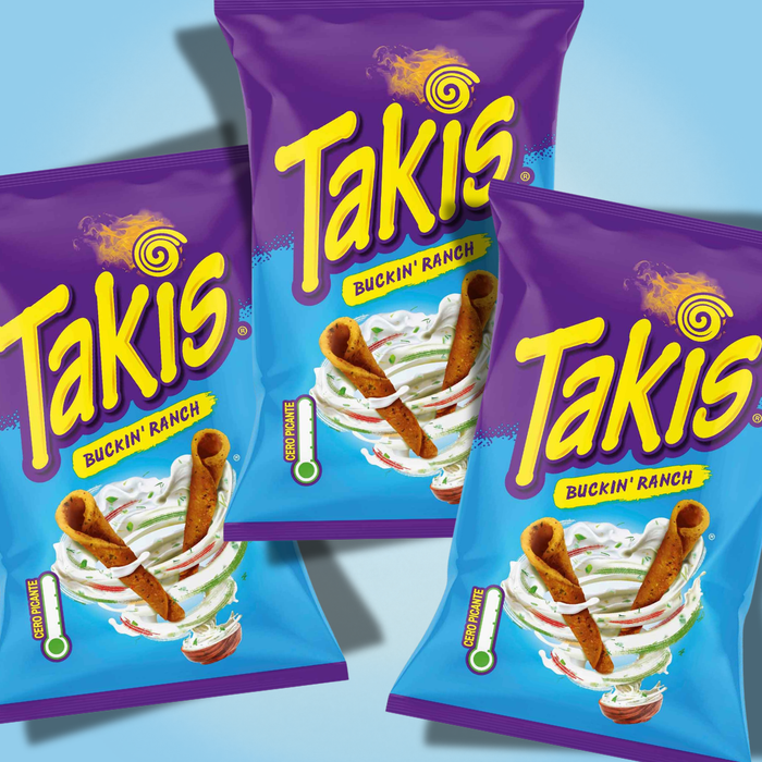 3x Takis Buckin’ Ranch 100 g – Würzige Maissnacks mit Ranch-Geschmack, 3x100g