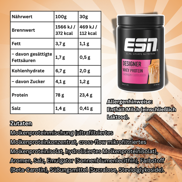 ESN Designer Whey Protein Pulver 908 g – Verschiedene Geschmacksrichtungen zur Auswahl