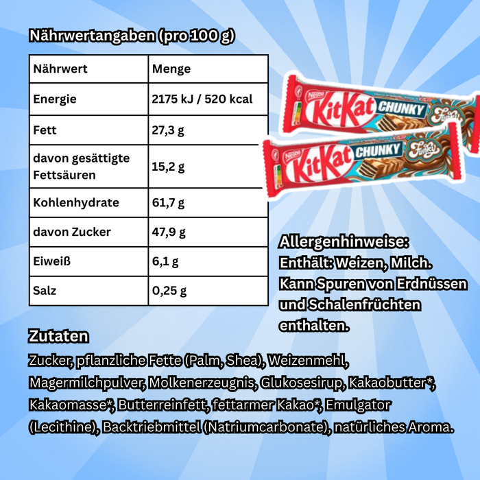24× KitKat Chunky Funky – Knuspriger Waffelriegel mit Milchschokolade – 24×40 g