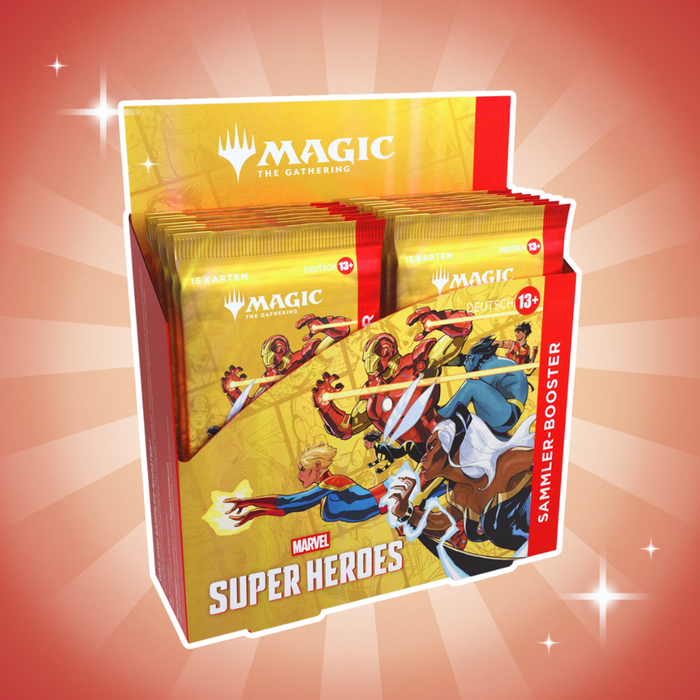 Magic: The Gathering Marvel Super Heroes Sammler-Booster Display Deutsch – 12 Collector Booster