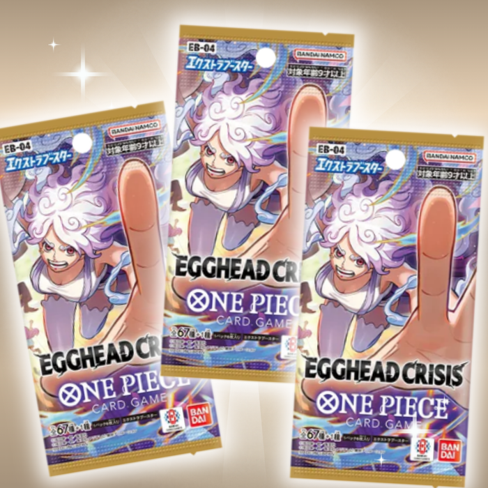 3x One Piece Card Game EB-04 Egghead Crisis Booster Pack | Japanische Version | je 6 Karten | TCG Sammelkarten Set