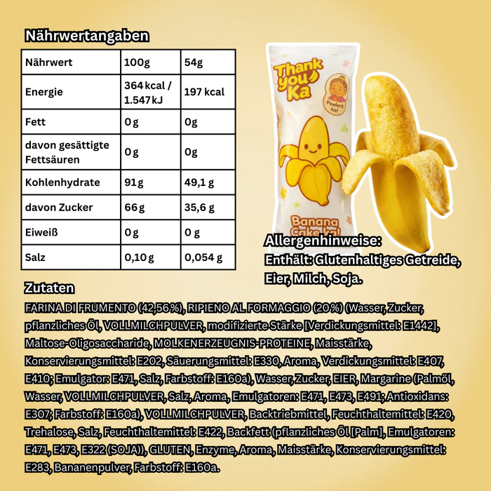 1× Danke Ka Banana Cake – Schälbarer Bananenkuchen – 65 g