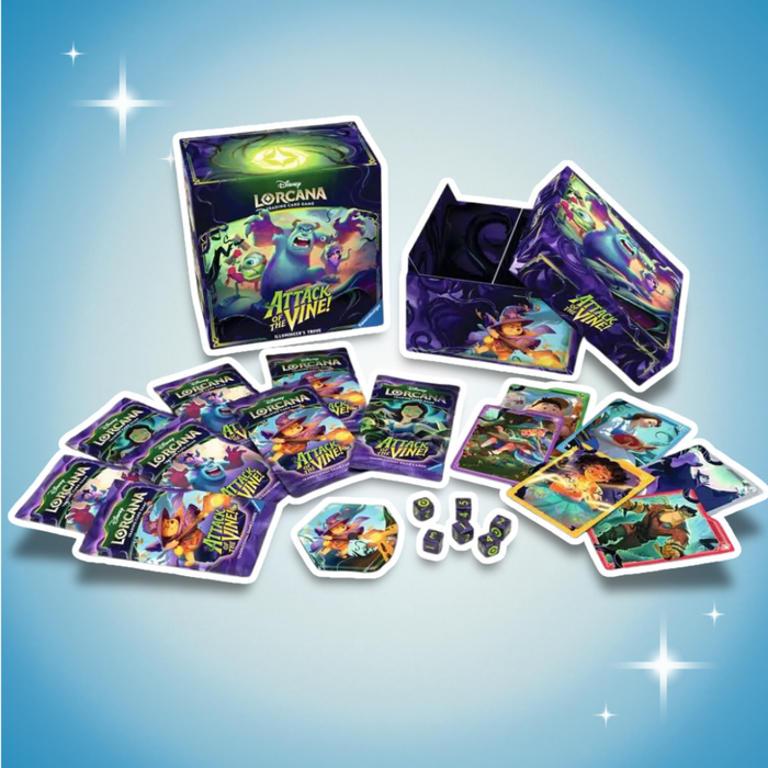 Disney Lorcana Attack of the Vine Illumineer's Trove Englisch – 8 Booster, Zubehör & Aufbewahrungsbox