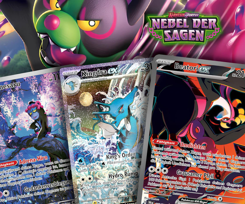 3x Pokémon TCG: Karmesin & Purpur Nebel der Sagen Booster - KP6.5 - 3 Booster - mit 10 Karten pro Booster - DEUTSCH