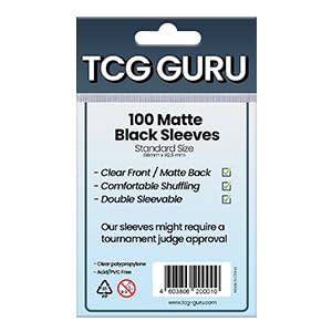 2x102 TCG Guru Matte Black Hüllen Clear Front Matte Black - Standard Size Schwarze Deckhüllen 66mmx92,5mm - Deck Protector Die perfekten Sleeves für deine Sammelkarten+ Heartforcards® Versandschutz