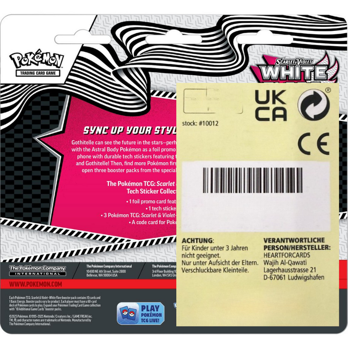 Pokémon White Flare Sticker Collection | Englisch | 3 Booster + Promokarte + Sticker