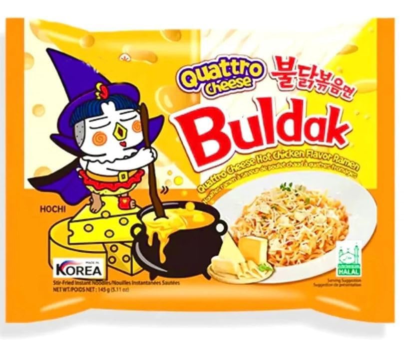 Samyang Quattro Cheese Ramen | 5x145g | Würzige Vier-Käse-Feuernudeln für intensiven Geschmack