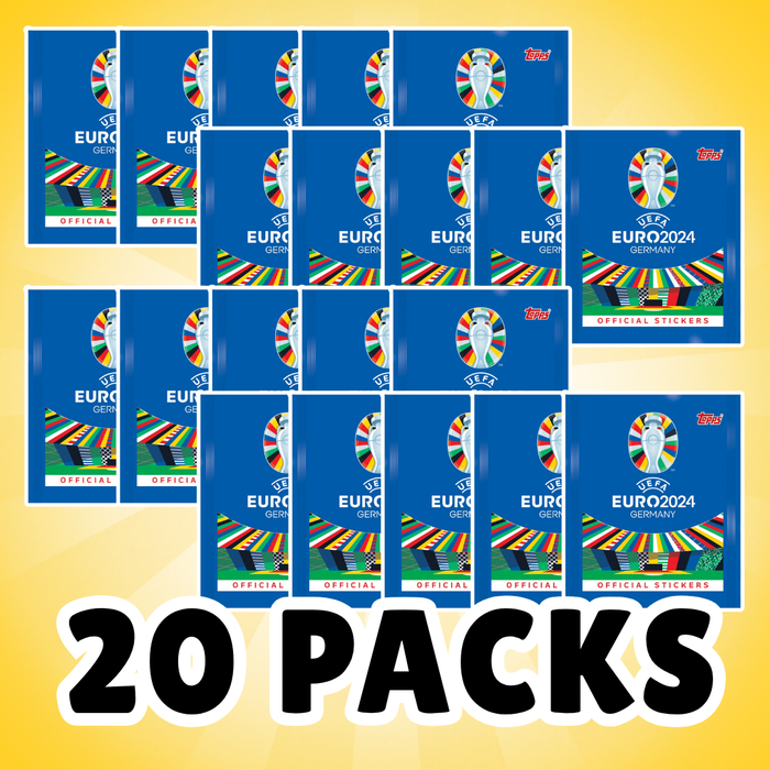 20x Topps UEFA EURO 2024 Germany Sticker – 20 Stickertüten mit je 6 Stickern (120 Sticker gesamt)