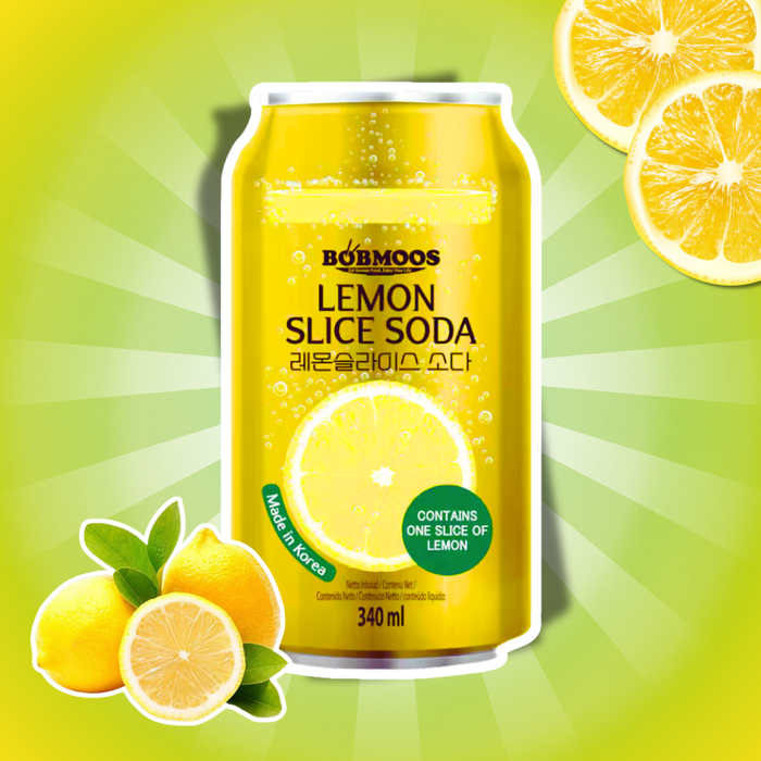Bobmoos Lemon Slice Soda 340 ml – Erfrischungsgetränk mit Zitronengeschmack