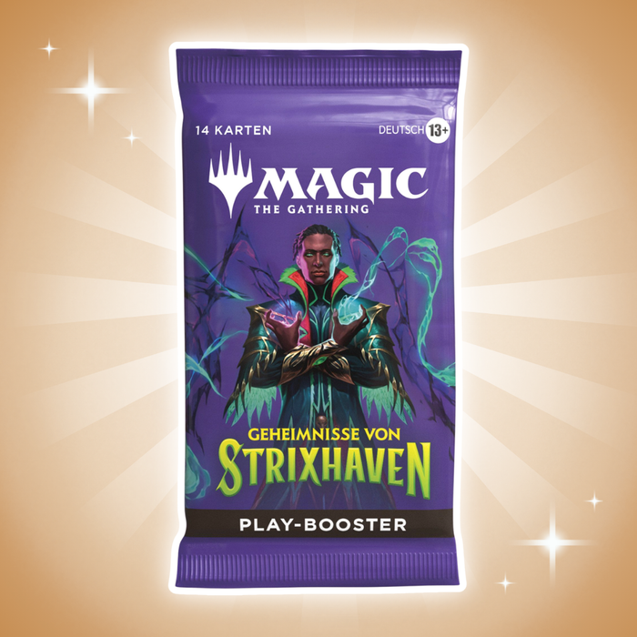 Magic: The Gathering Geheimnisse von Strixhaven Bundle Deutsch – 9 Boosterpacks, Promo Karte, Foil Länder & Zubehör, MTG Box