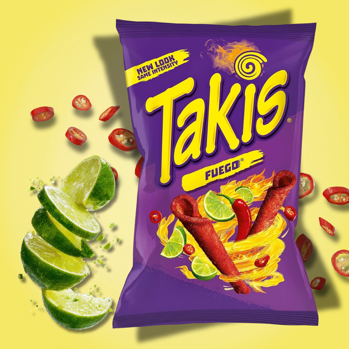 18× Takis Fuego 100 g – Extra scharfe Maissnacks mit Chili & Limette